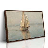 Sailboat Drifts Through Morning Mist