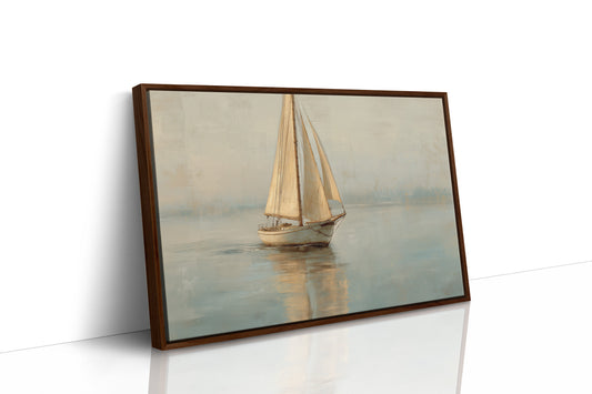 Sailboat Drifts Through Morning Mist