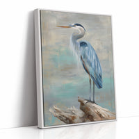 Blue Stillness On Driftwood Perch