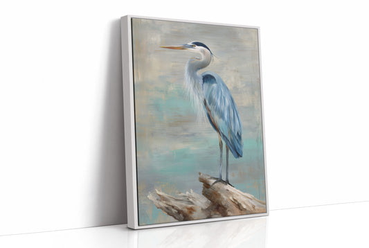 Blue Stillness On Driftwood Perch