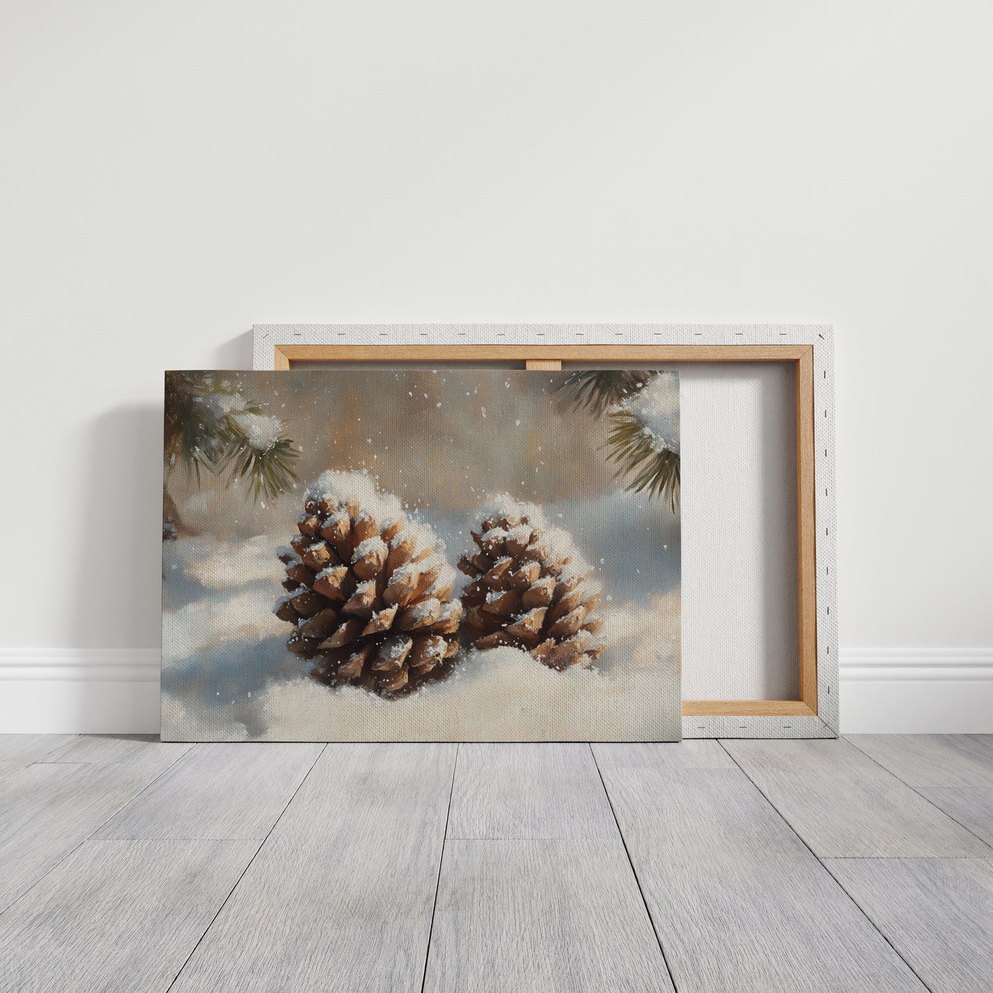 Snow Dusted Pinecones Tell Winter Tales