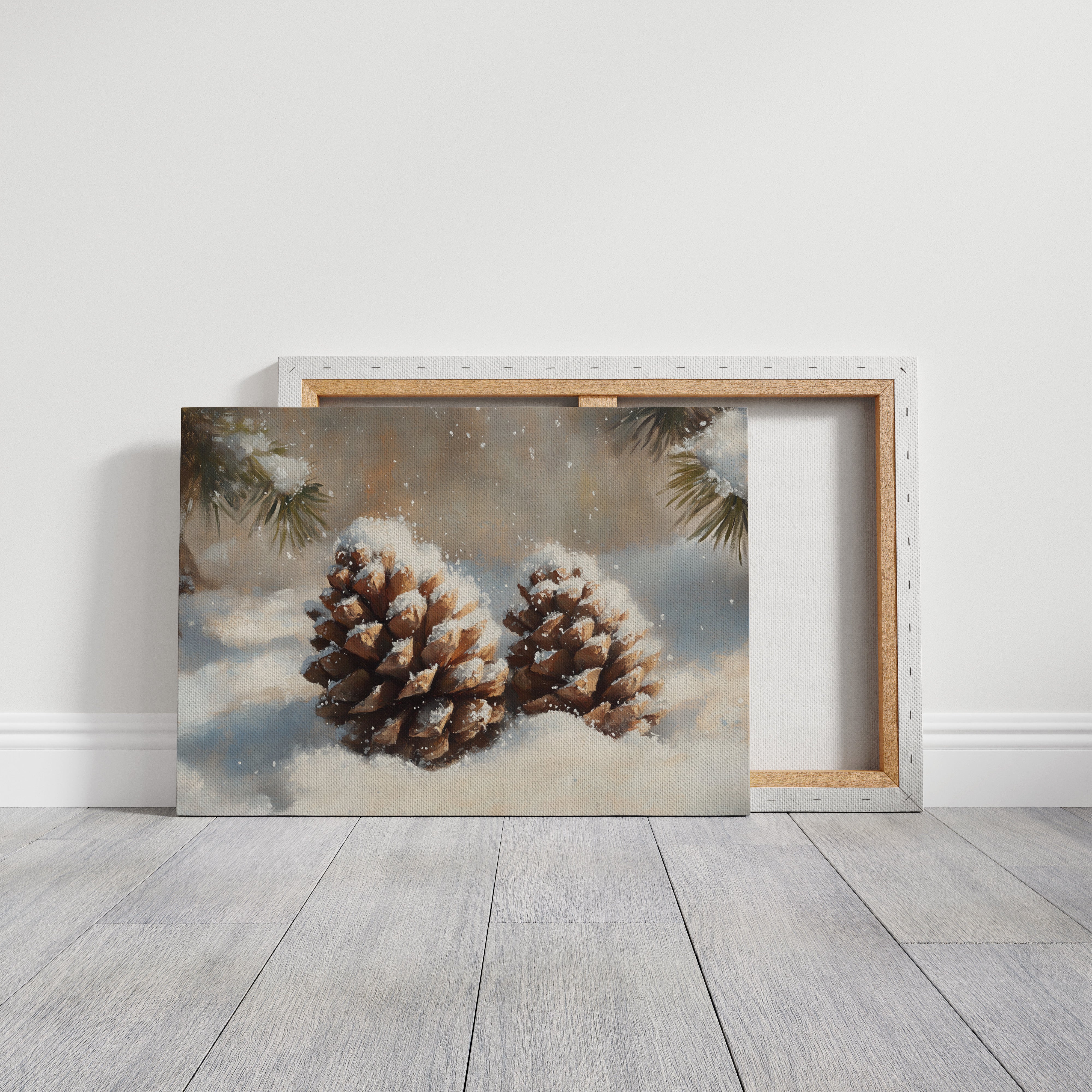 Snow Dusted Pinecones Tell Winter Tales