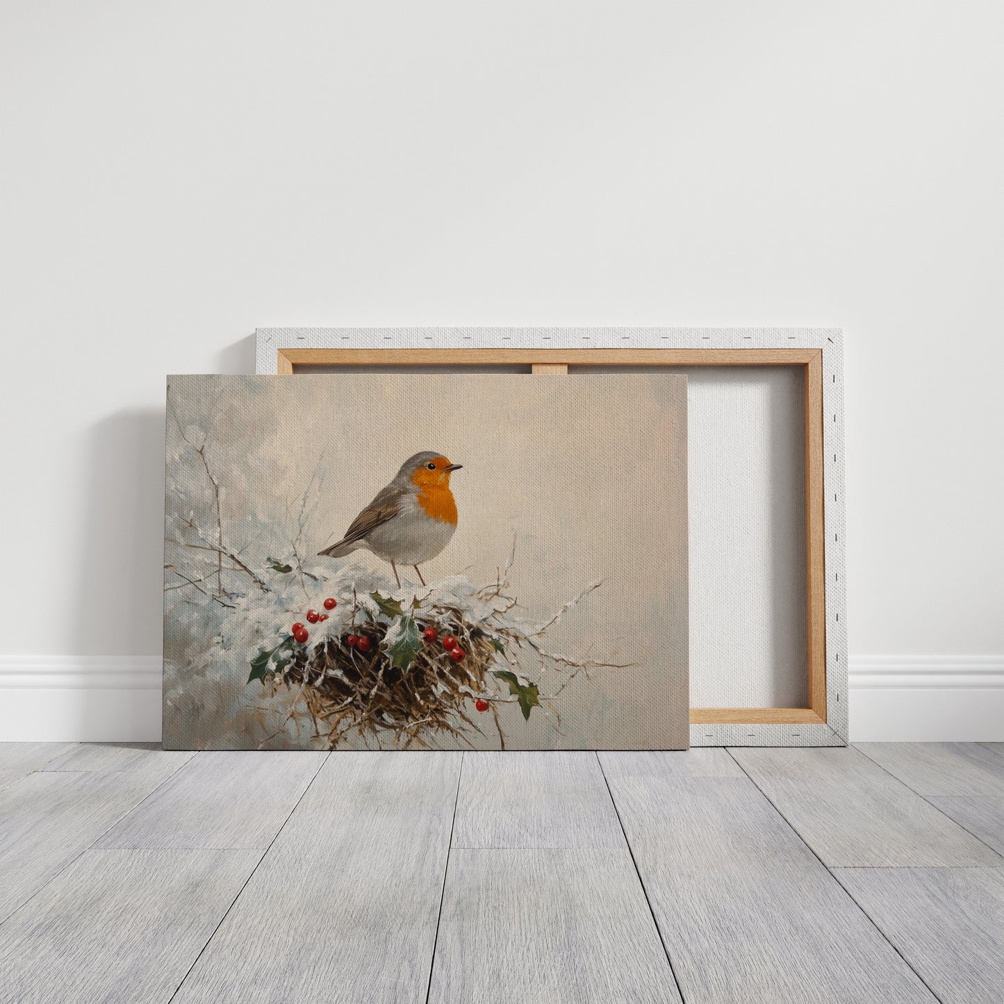 Robin's Winter Song Among Berries