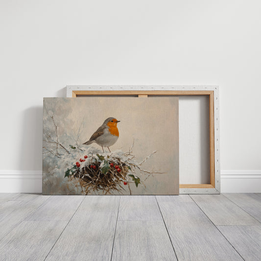 Robin's Winter Song Among Berries