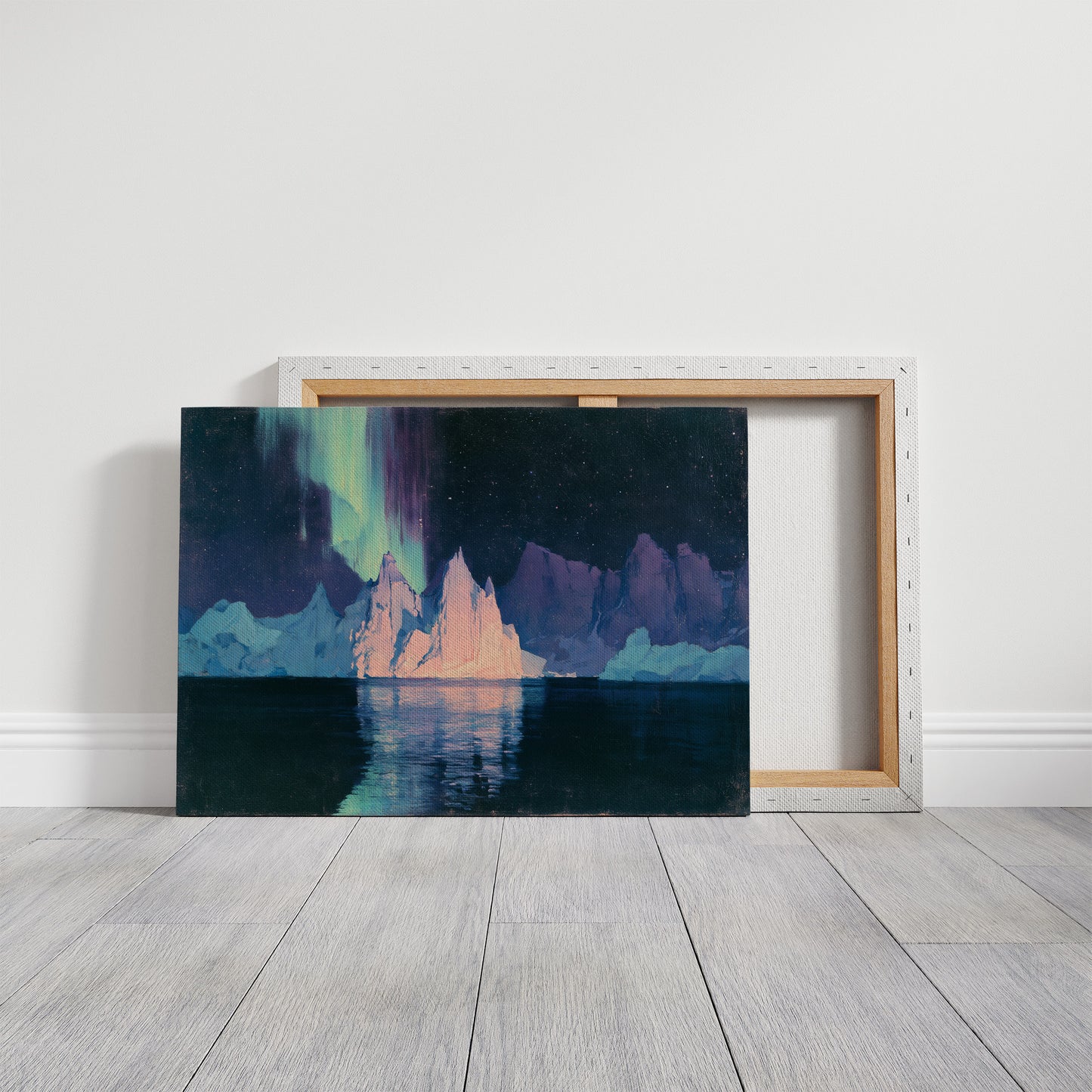 Icebergs Under the Aurora