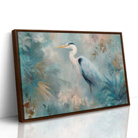 Egret In Misty Coastal Bloom