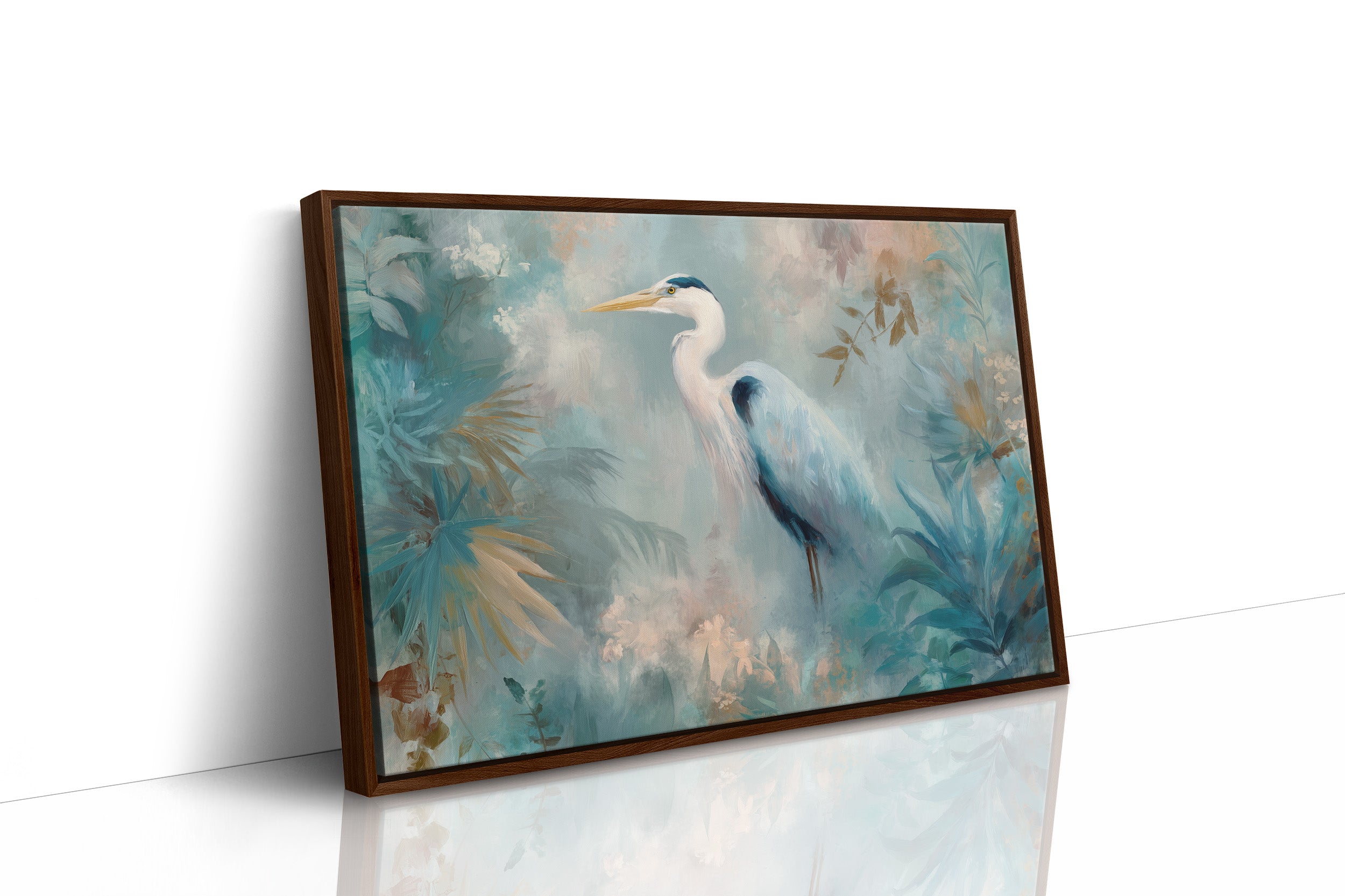 Egret In Misty Coastal Bloom