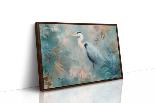 Egret In Misty Coastal Bloom