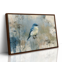 Bluebird Among Winter Grasses