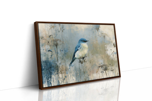 Bluebird Among Winter Grasses
