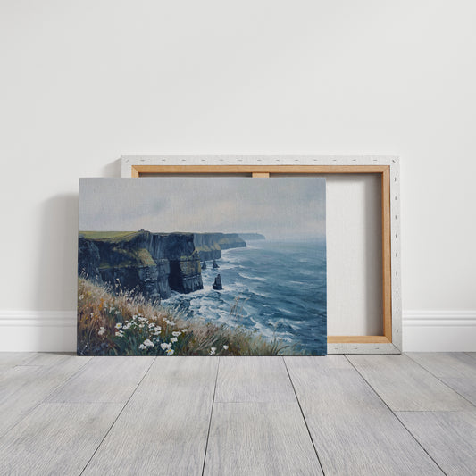 Wild Daisies Dance Above Atlantic Cliffs