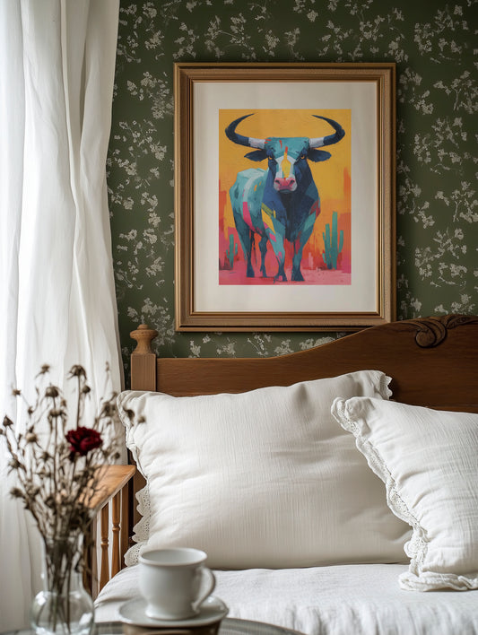 Turquoise Bull Meets Desert Dawn