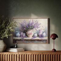Lavender Spills Across Vintage Vessels