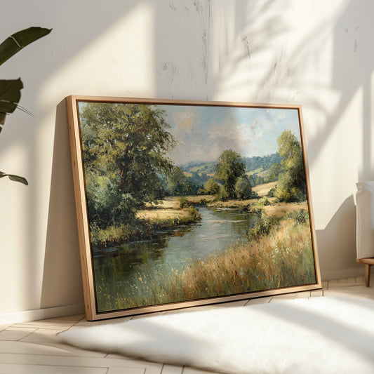 Summer Light Bends Along River