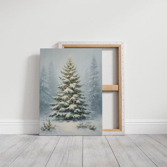 Snow Dusted Evergreen Keeps Watch