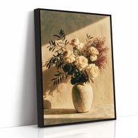 Cream Roses in Golden Shadow