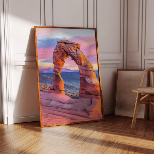 Delicate Arch at Dusk in Painted Sky