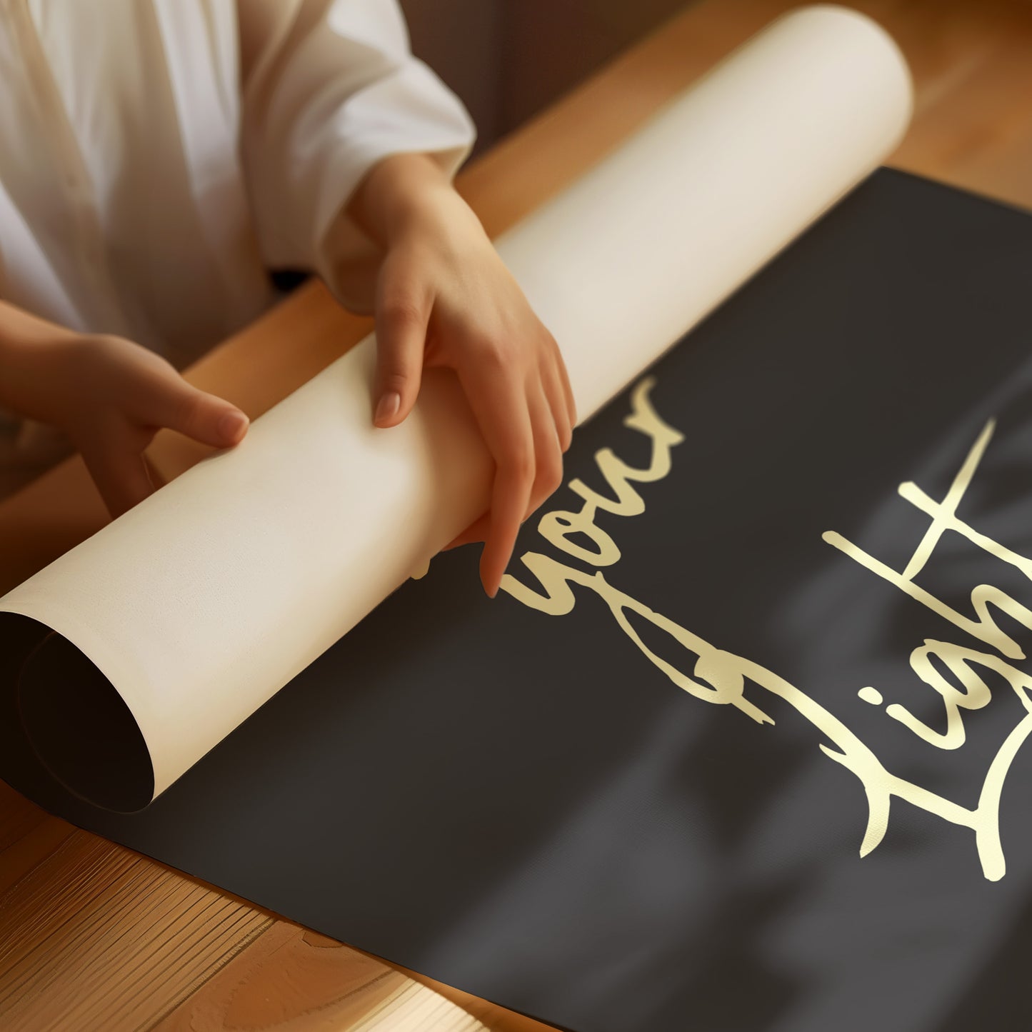 Luminous Words On Charcoal Canvas