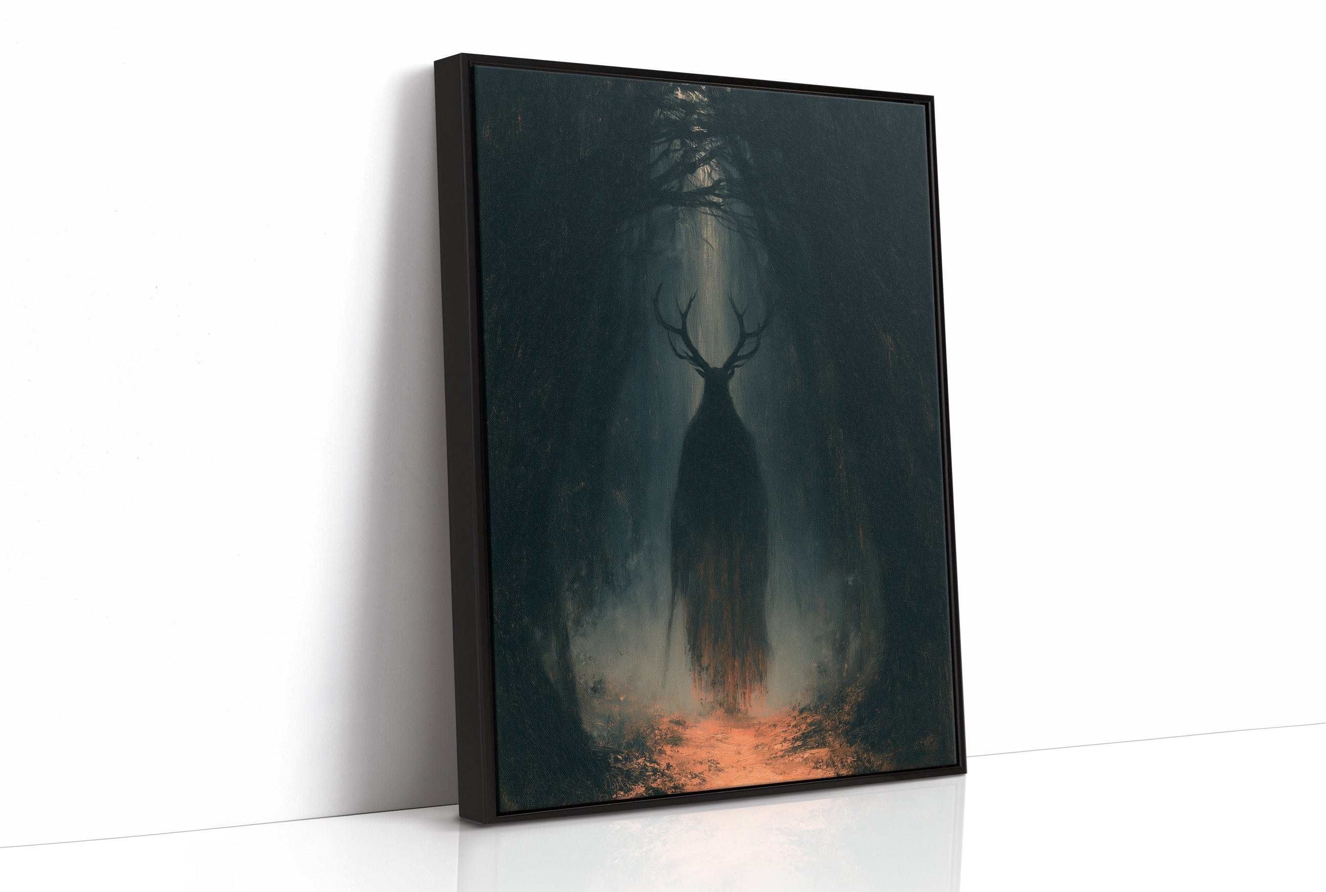 Antlered Shadow In The Dark Woods
