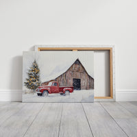 Red Pickup Brings Christmas Home
