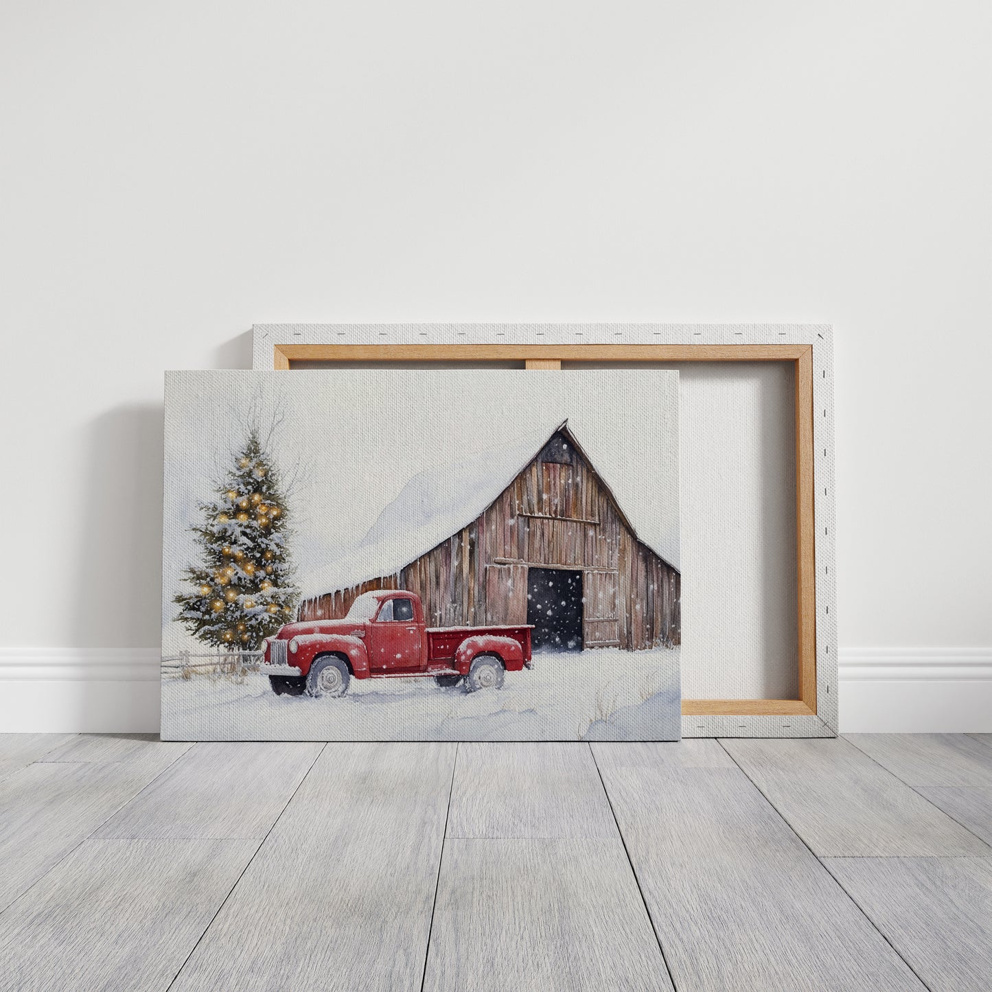 Red Pickup Brings Christmas Home
