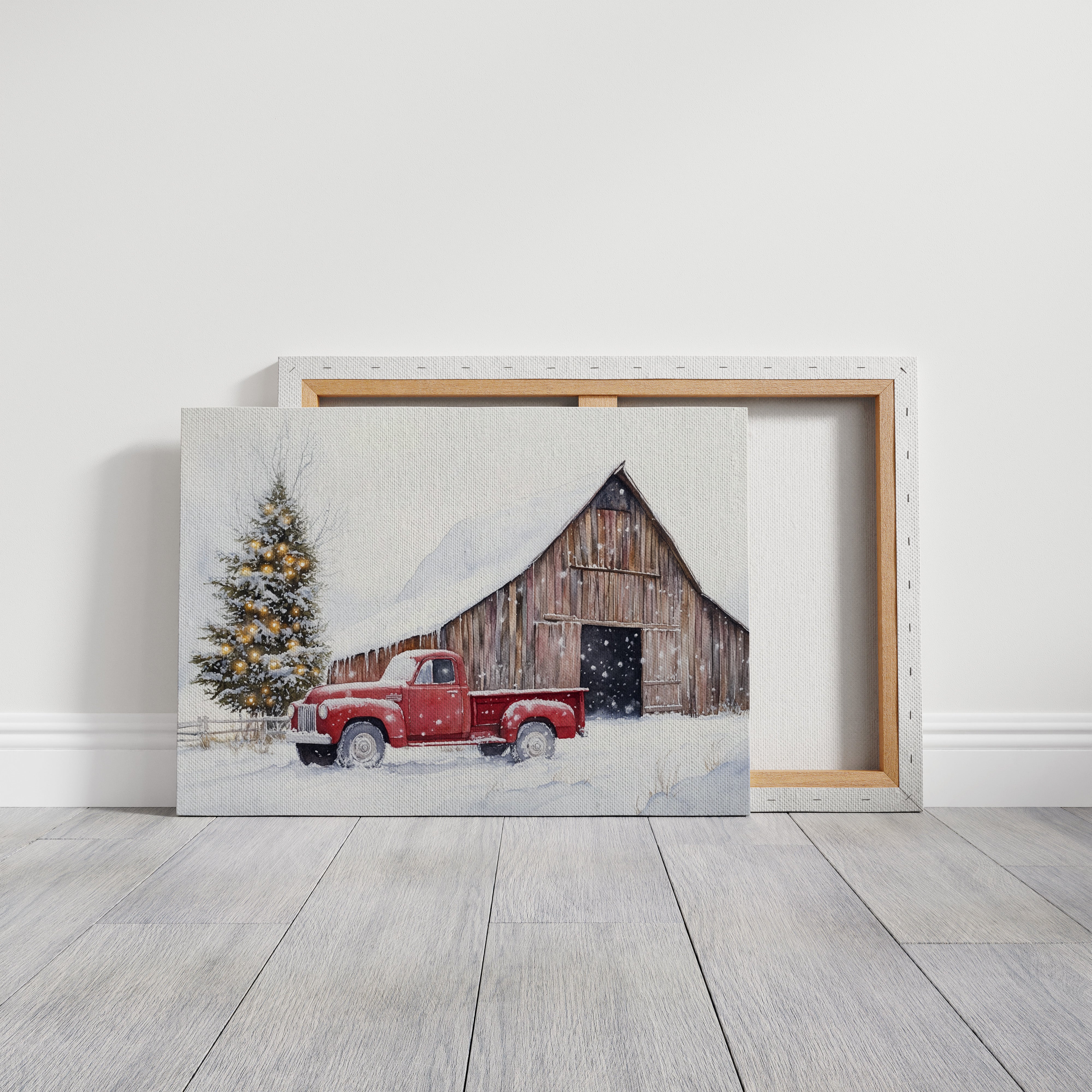 Red Pickup Brings Christmas Home