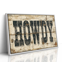 Howdy Weathered Wood Sign