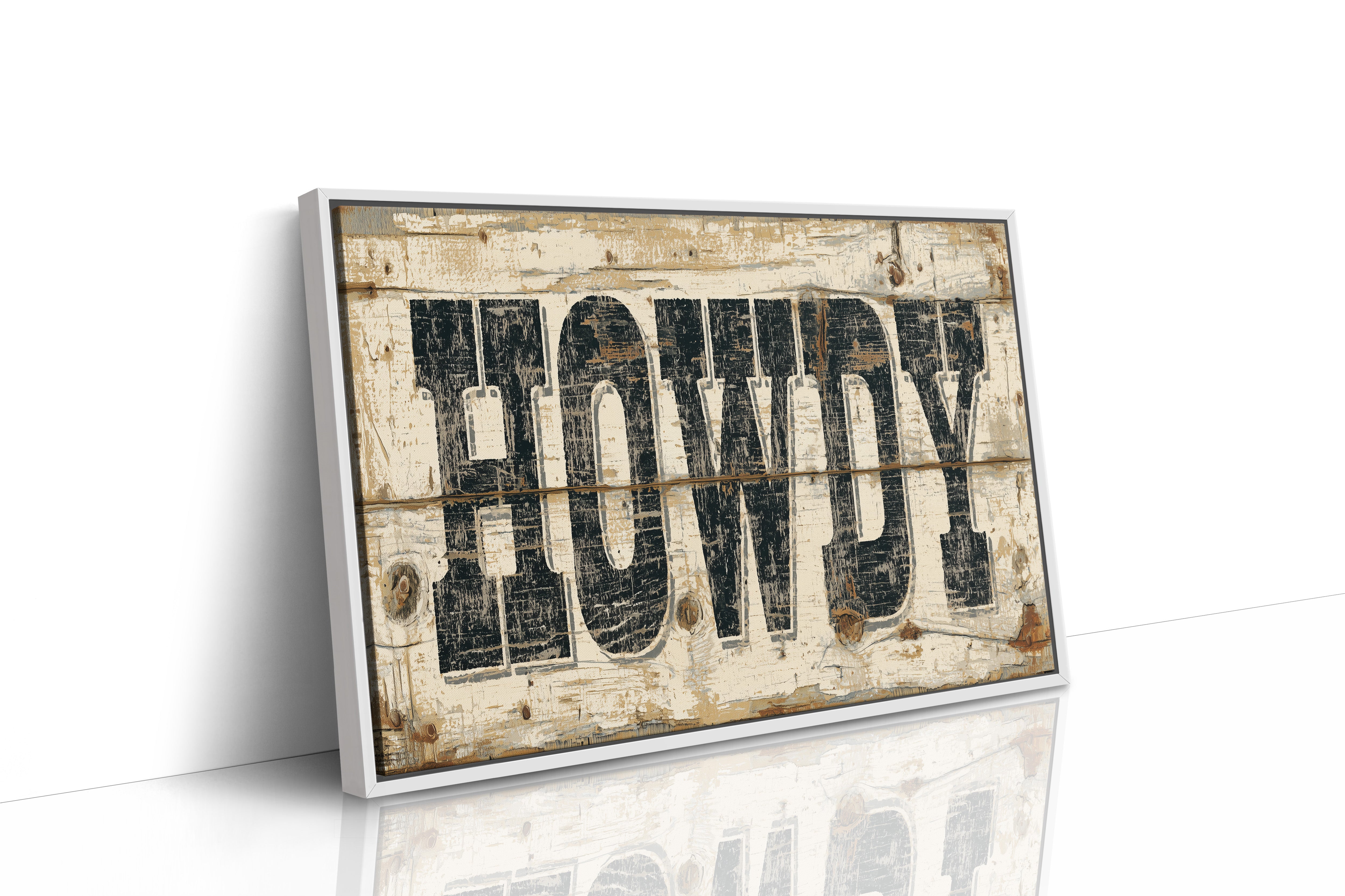 Howdy Weathered Wood Sign