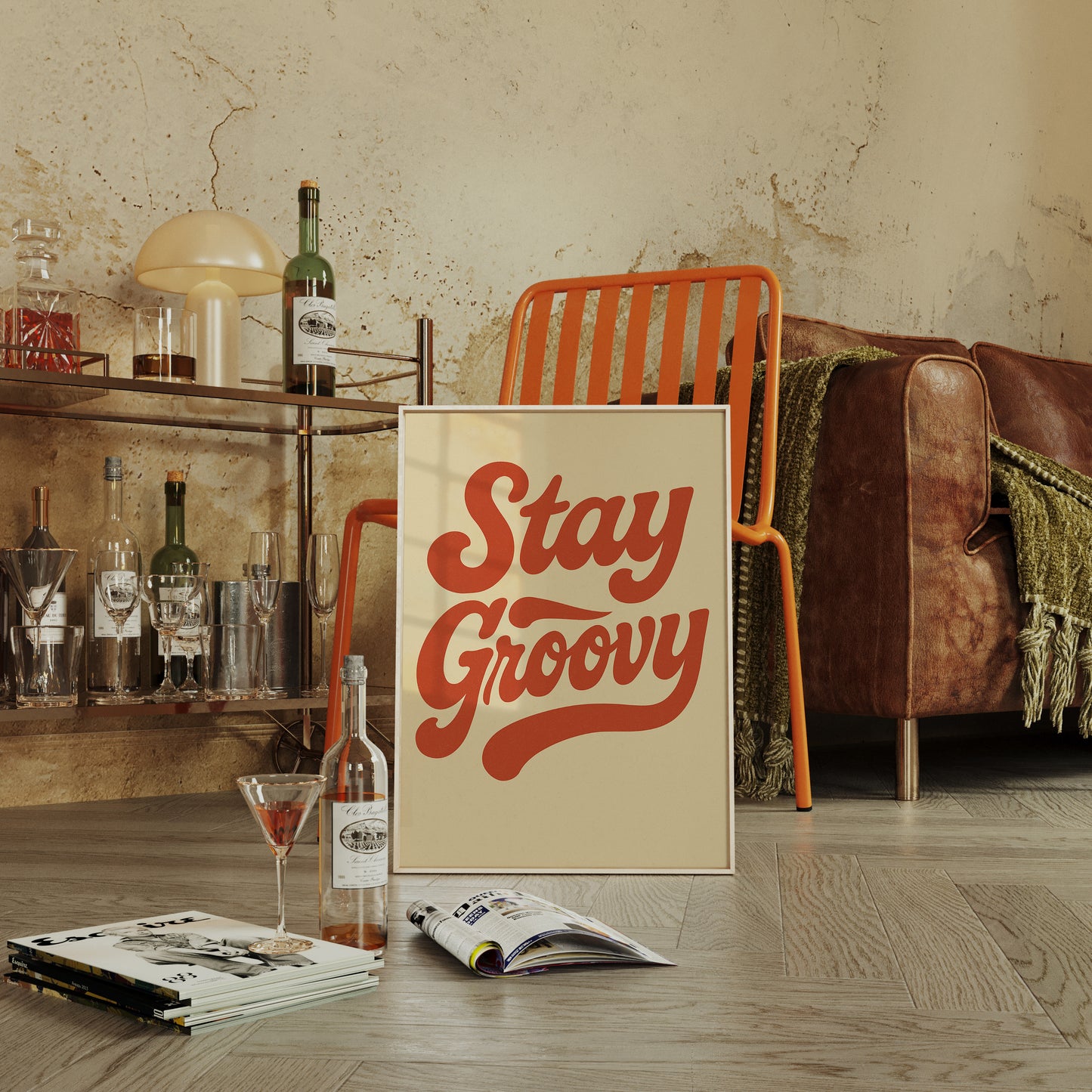 Stay Groovy Retro Typography Print