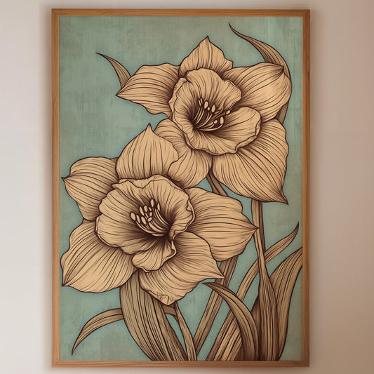 Daffodils Draw Lines In Spring