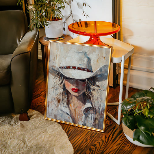 Cowgirl Grace in White Hat
