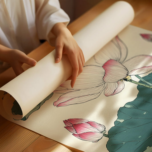 Lotus Blooms Between Library Lines