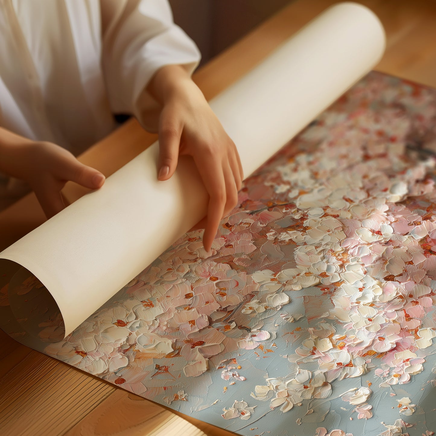 Cherry Blossoms Dance In Morning Light