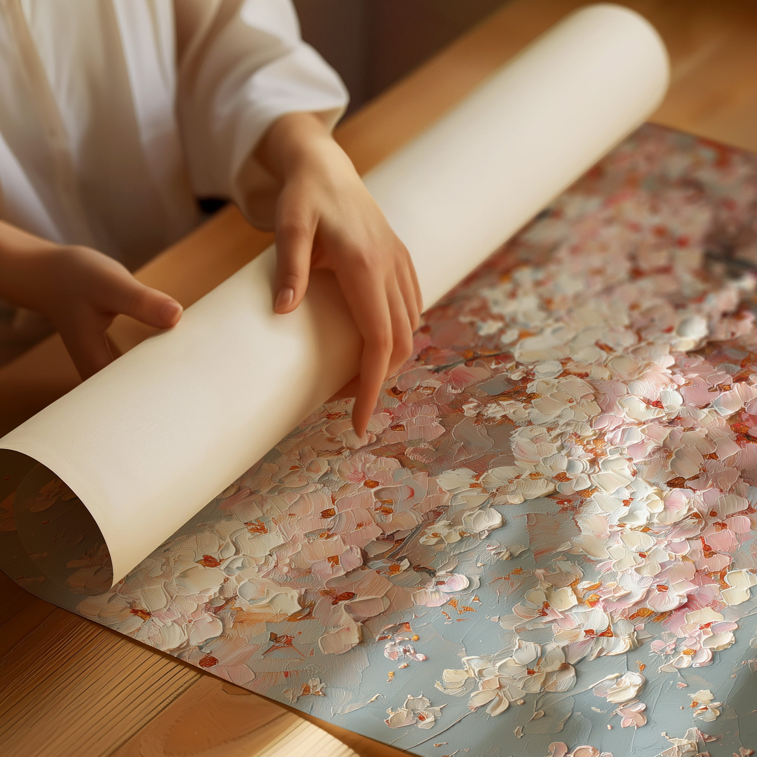 Cherry Blossoms Dance In Morning Light