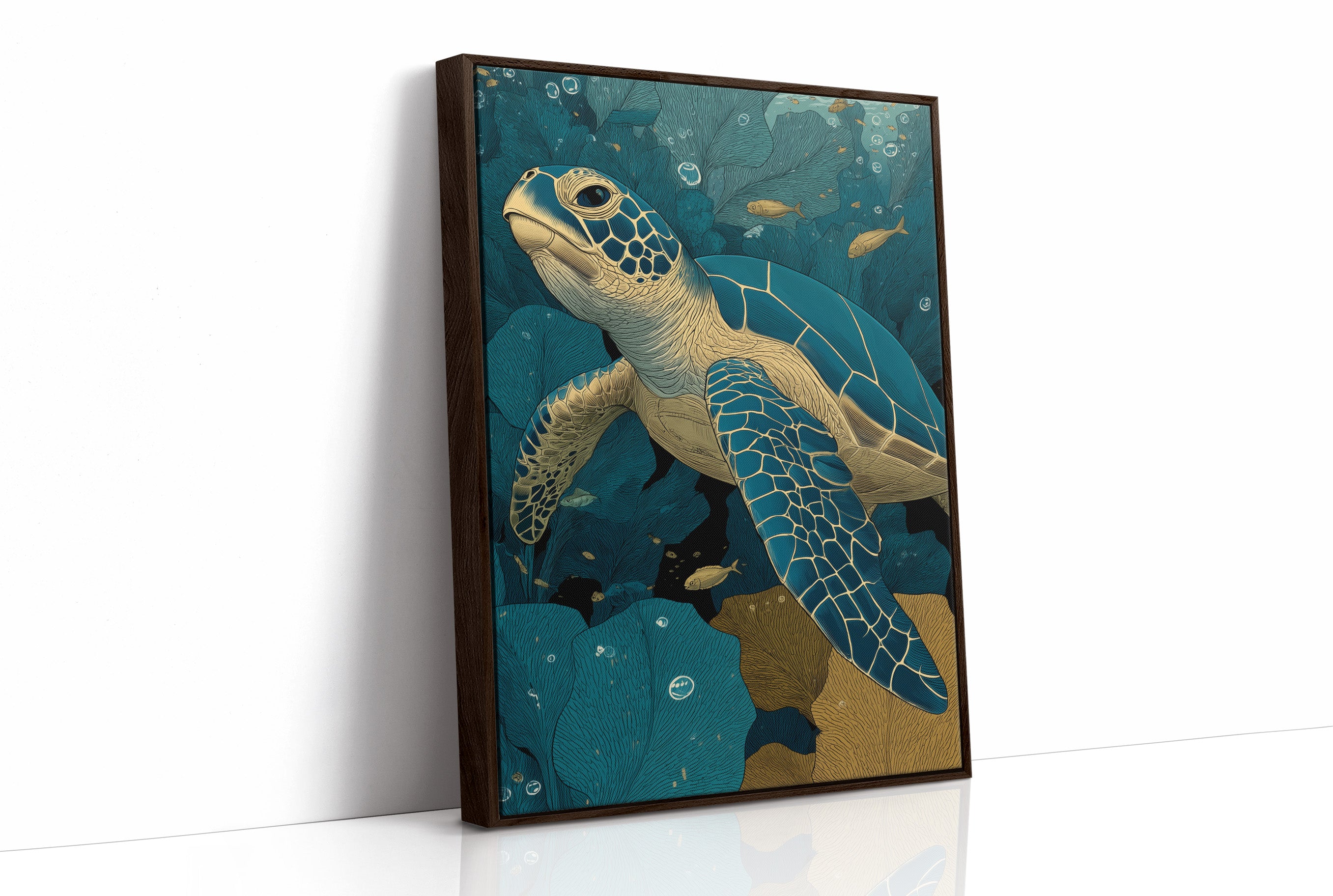 Sea Turtle Through the Reef