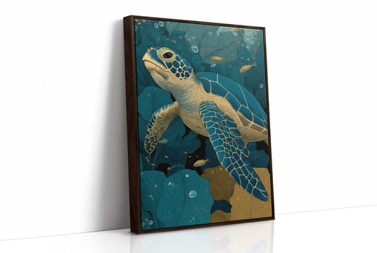 Sea Turtle Through the Reef