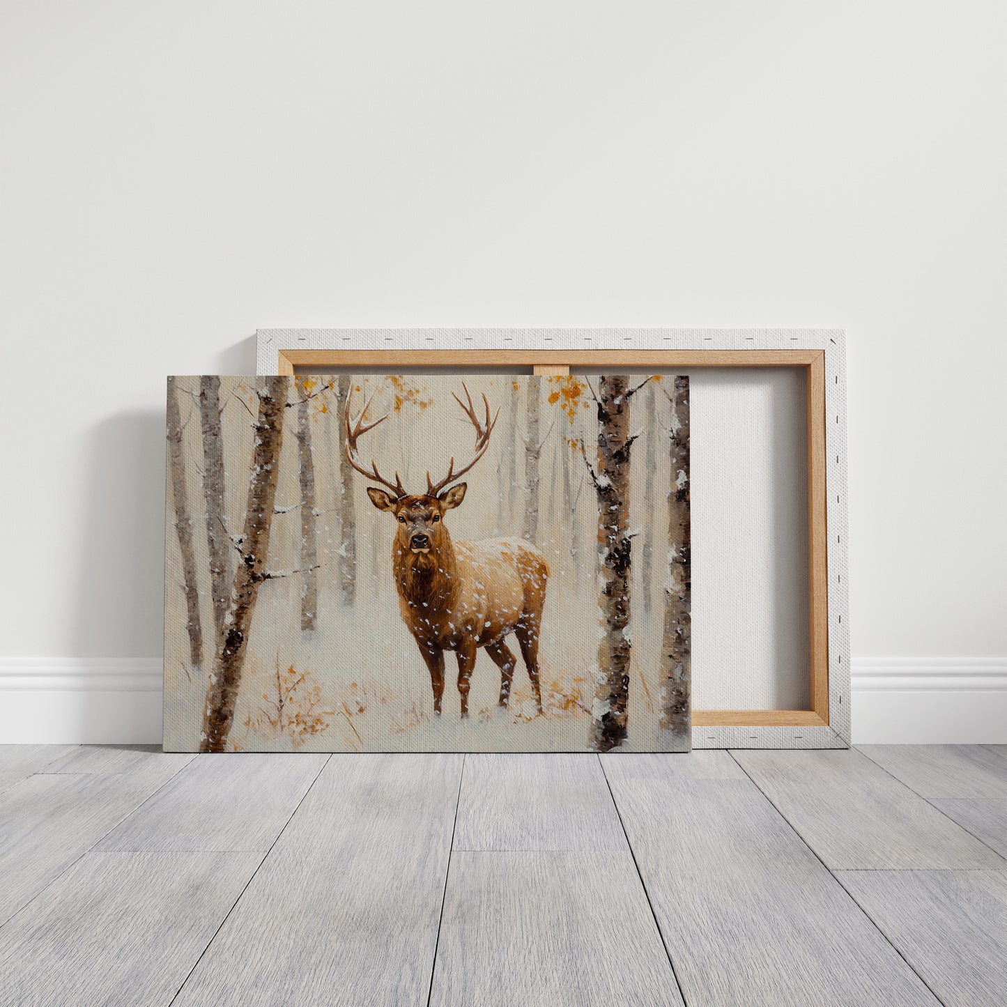 Noble Stag Among Winter Birches