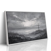 Solitary Cross Under Silver Skies