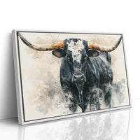 Longhorn Watercolor Portrait