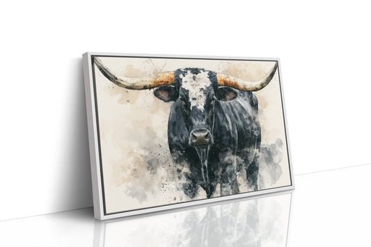Longhorn Watercolor Portrait