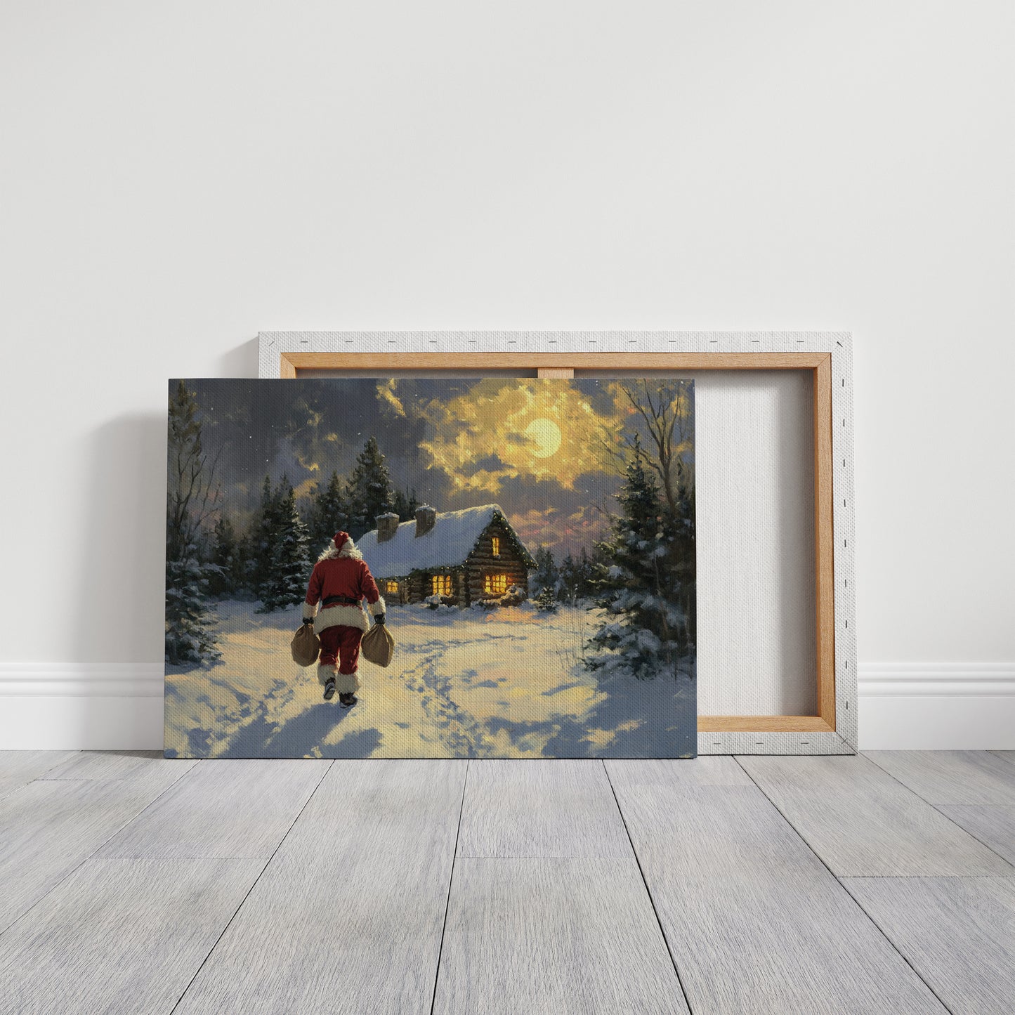 Moonlit Journey To Cabin Warmth