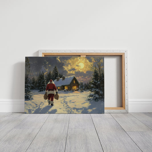 Moonlit Journey To Cabin Warmth