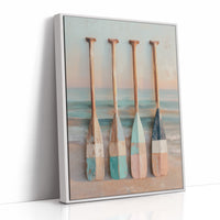 Coastal Oars Rest Between Tides