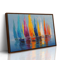 Vibrant Fleet Dances On Blue