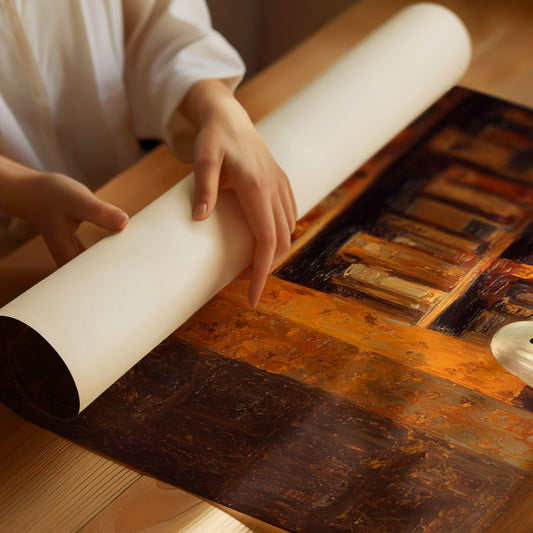 Whimsical Ghost Library Canvas Print - Enchanting Art - Matte Poster image 1