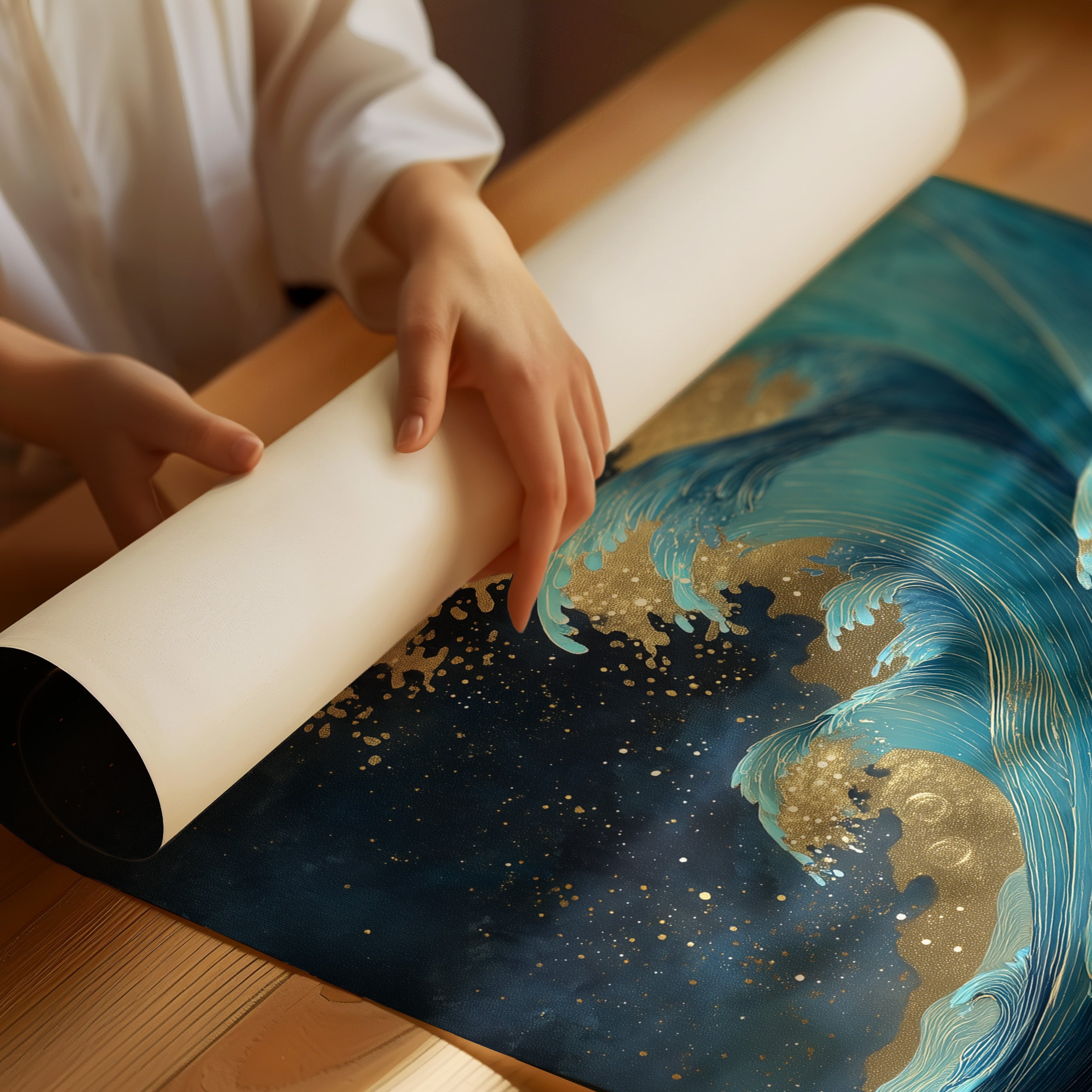 Ocean Waves Cast Golden Dreams