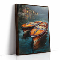 Varnished Vessels Await Mediterranean Twilight