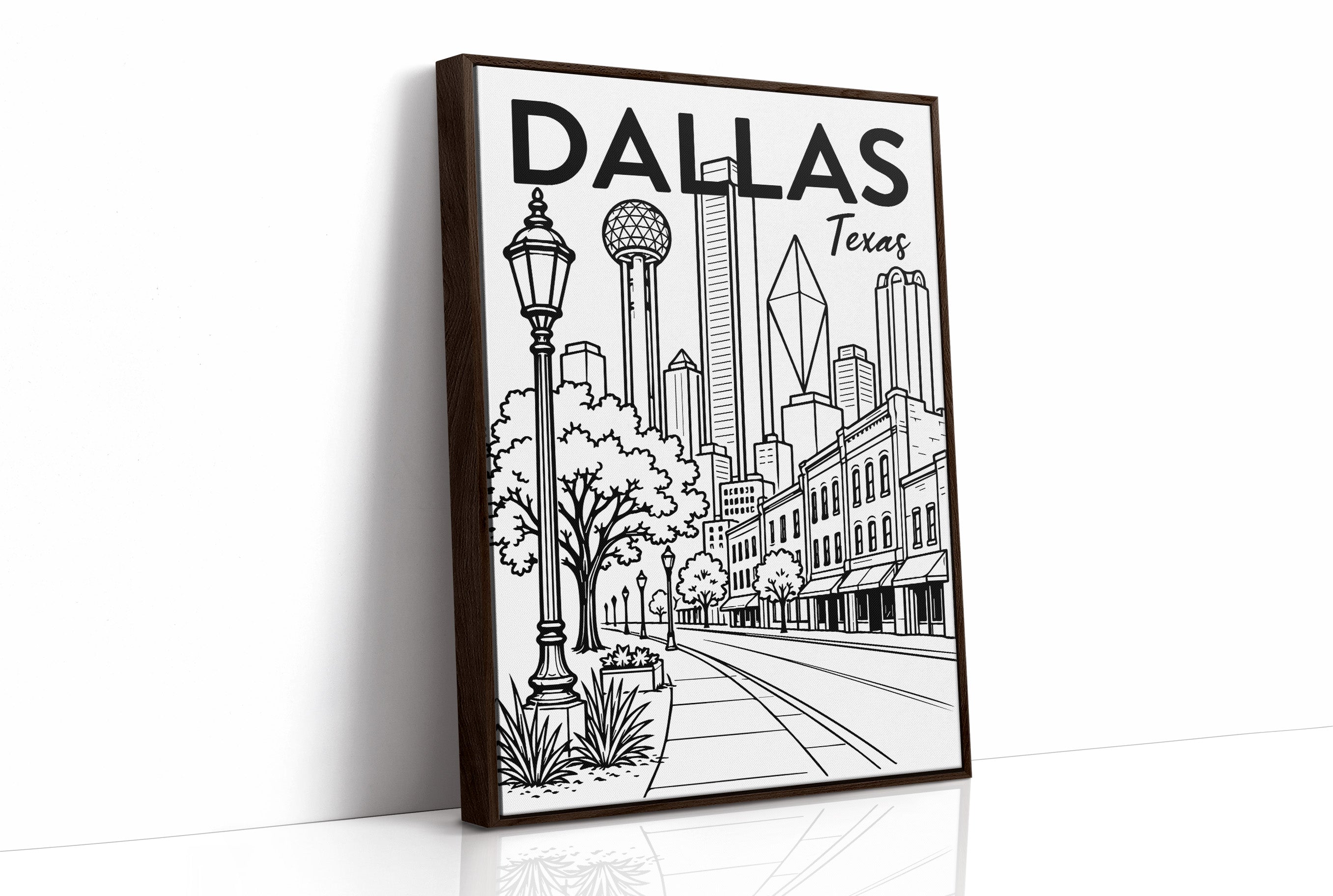 Dallas, Streetlamp Sketch