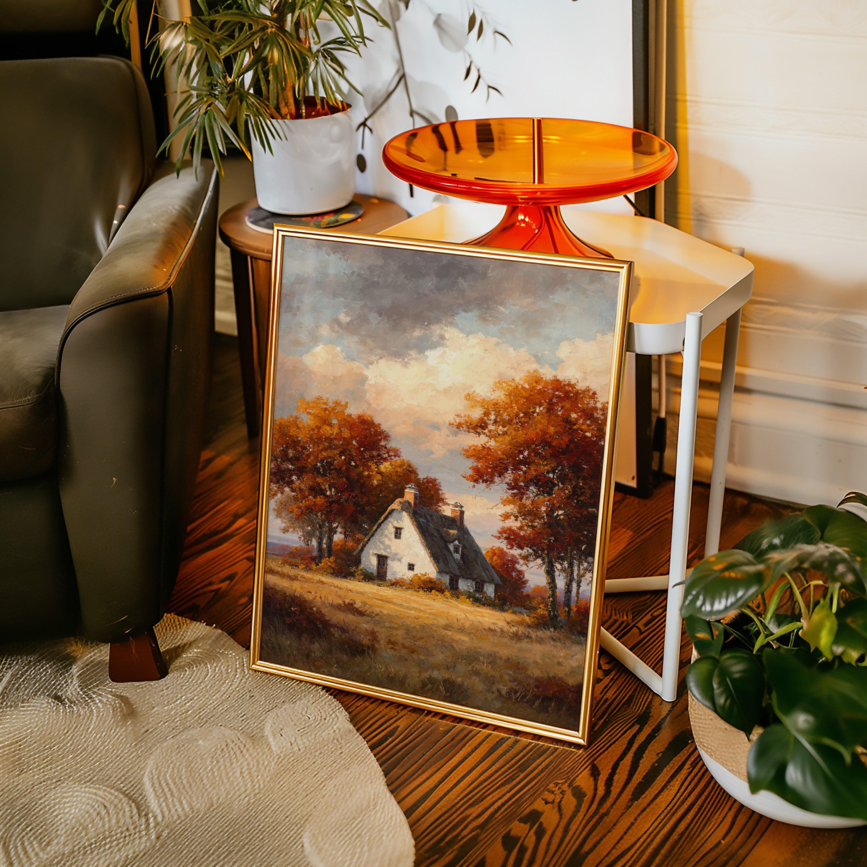 Harvest Glow Beneath Gilded Leaves