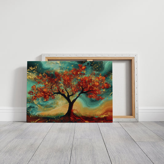 Autumn's Fire Dances With Turquoise Skies